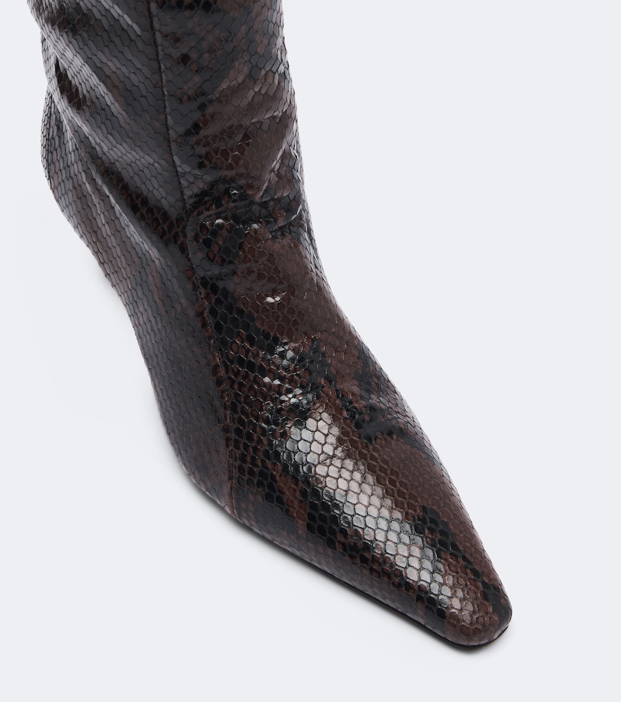 Jude Cave Snake-effect Leather Ankle Boots In Multi