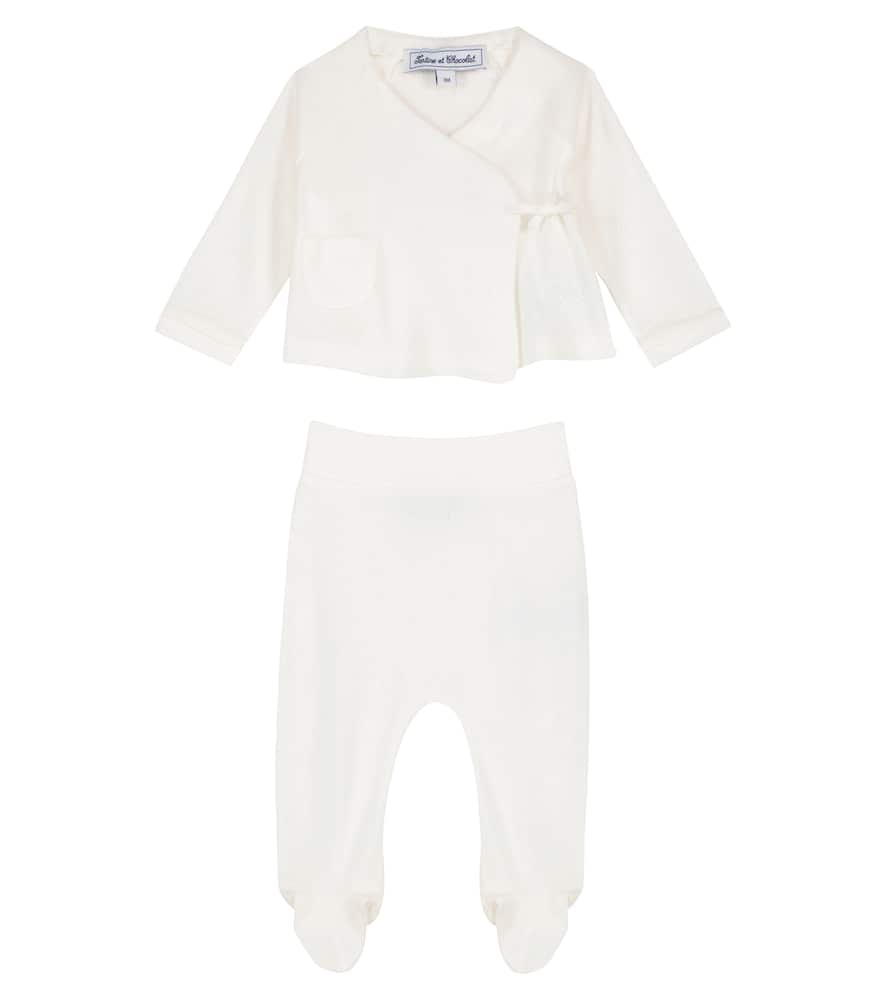 Tartine et Chocolat Baby set of cotton cardigan and leggings