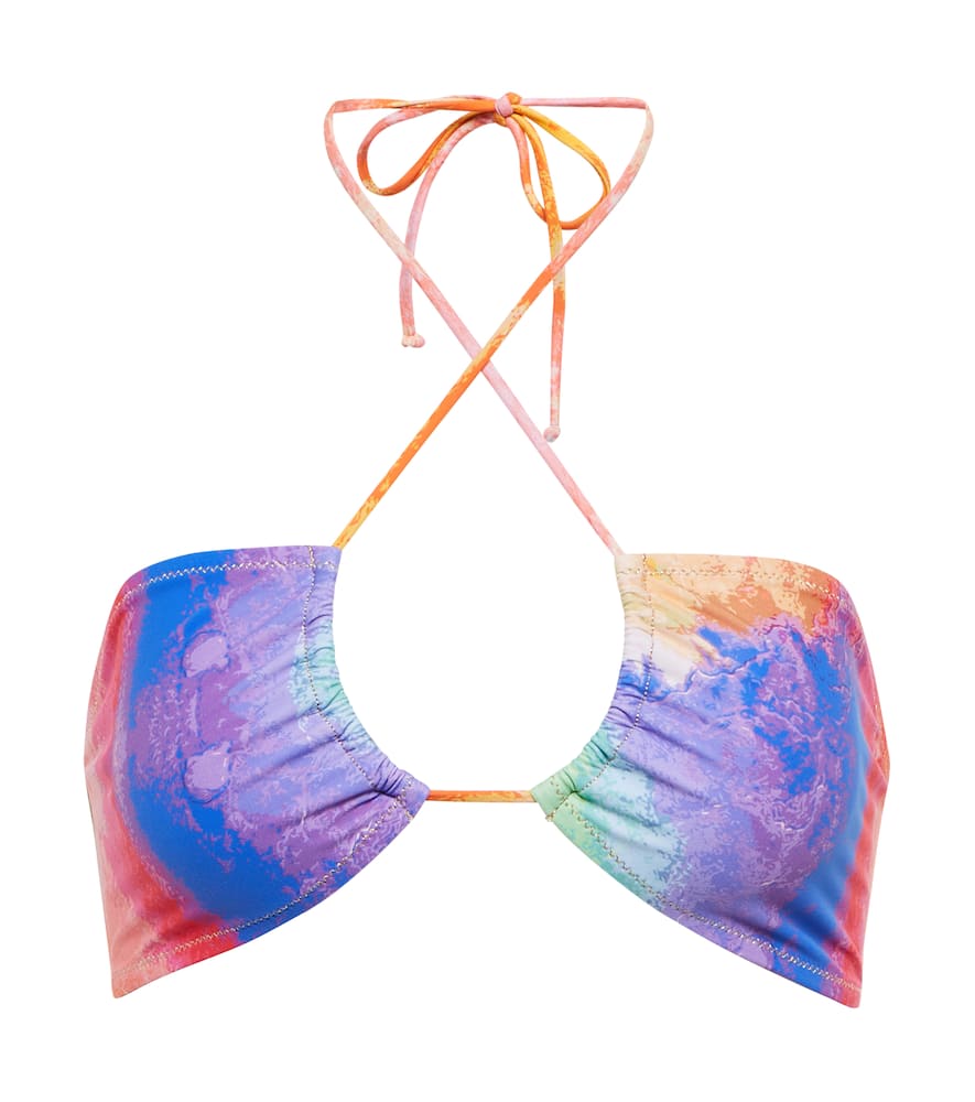 Reina Olga Printed cutout bikini top