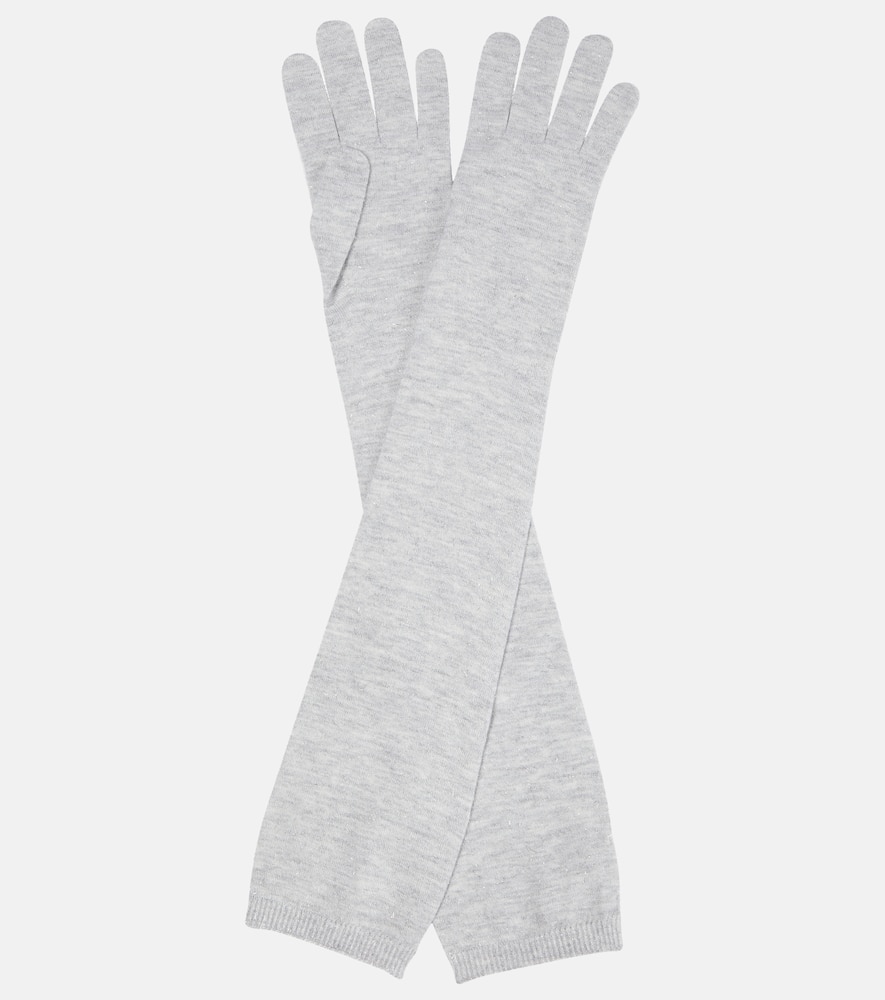 Lurex cashmere gloves