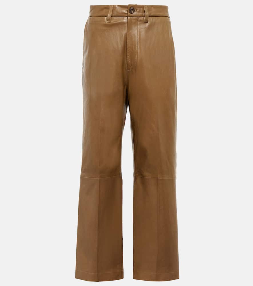 Polo Ralph Lauren High-rise wide-leg leather pants