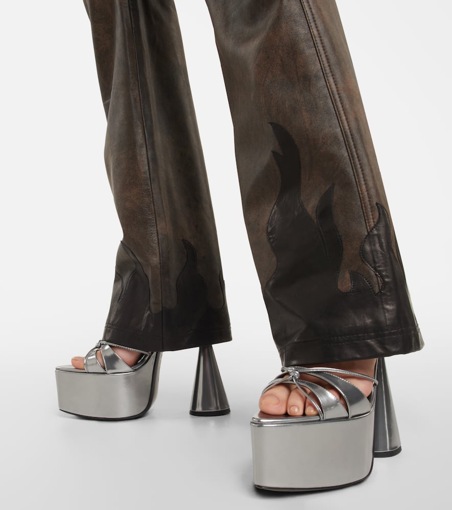 Shop D’accori Belle Platform Leather Sandals In Disco Drama