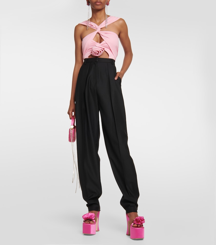 Magda Butrym Appliqué satin platform sandals