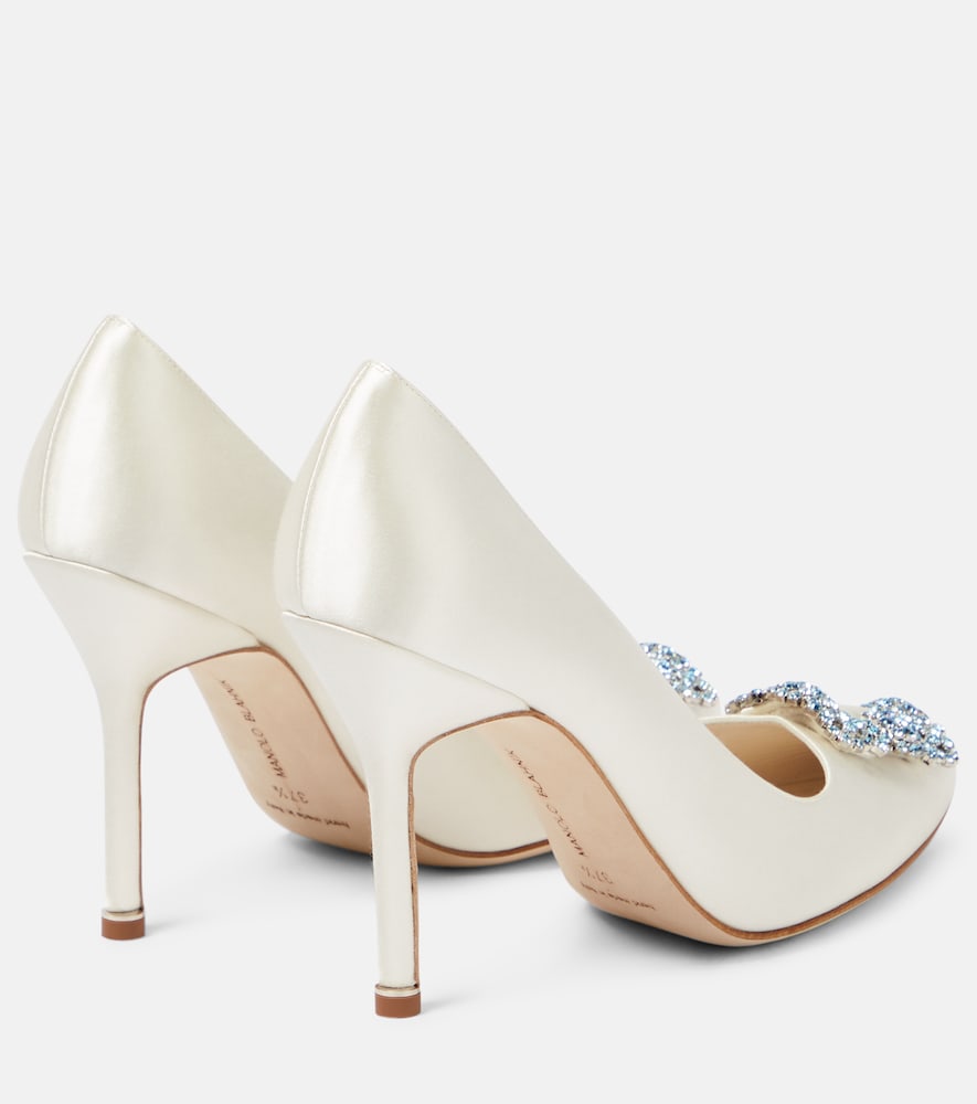 Bridal Hangisi 105 embellished satin pumps