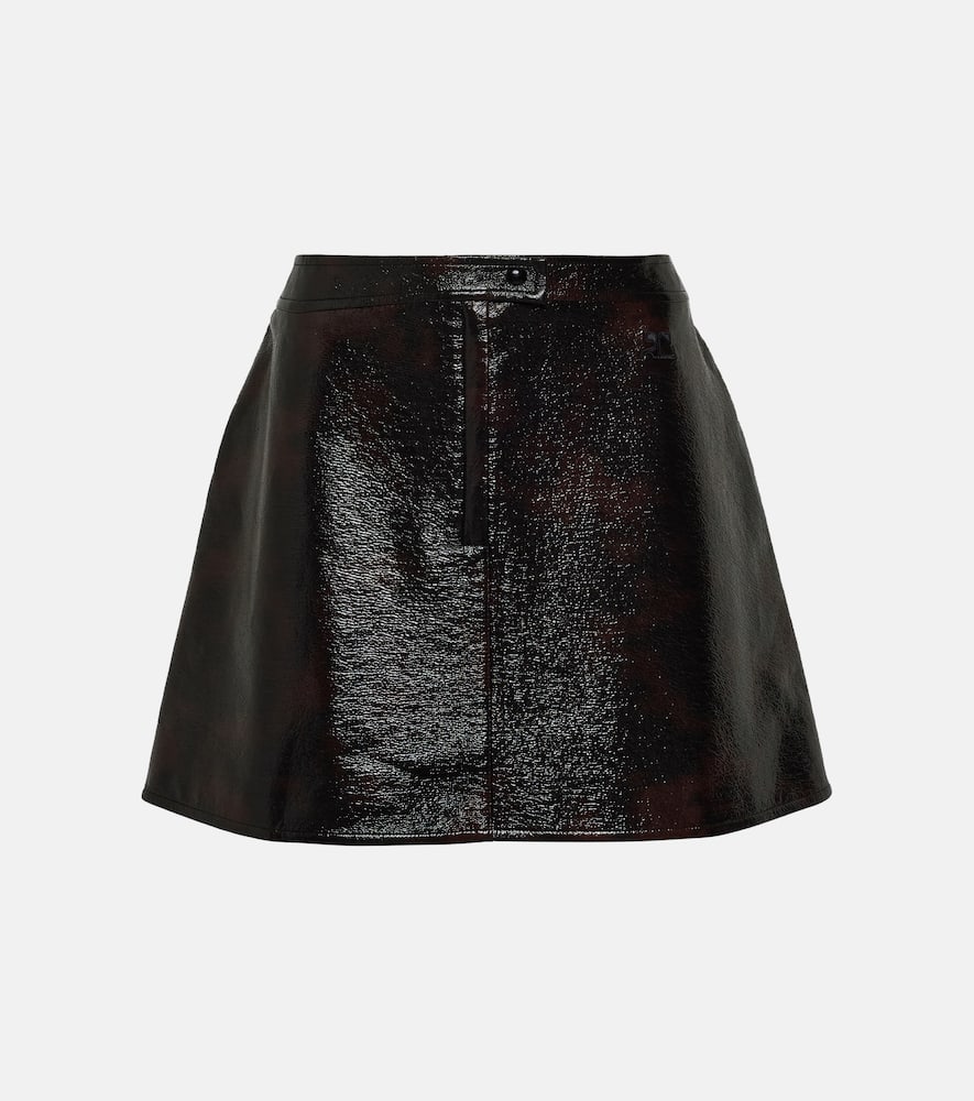 Courrèges Tortoise-printed cotton-blend miniskirt