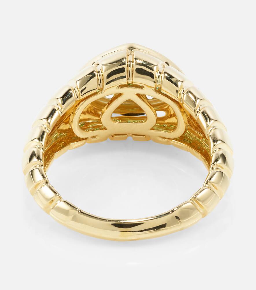 Shop Marina B Timo 18kt Gold Ring With Tsavorites And Diamonds