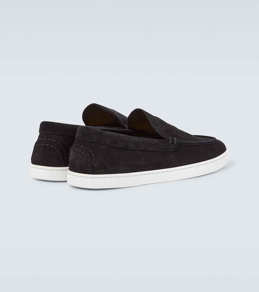 Shop Christian Louboutin Varsiboat Suede Loafers In Black