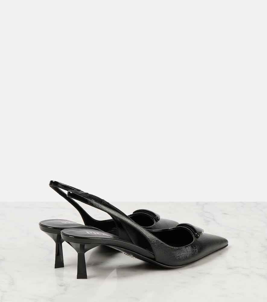 Prada Modellerie Pointed Toe Slingback Pump In Black
