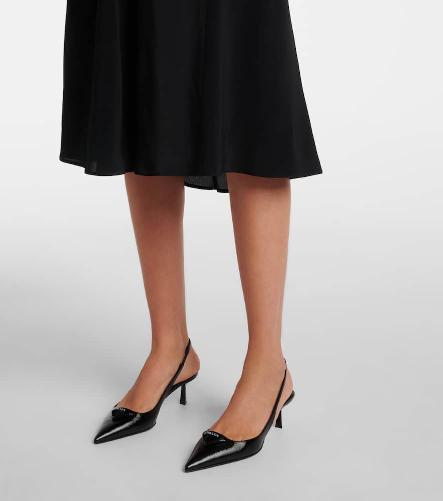 Prada Modellerie Pointed Toe Slingback Pump In Black