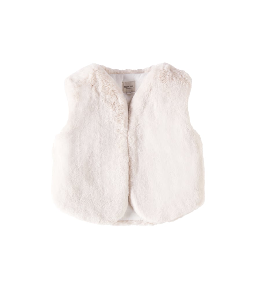Donsje Pimmy Faux Shearling Vest In Off White Teddy