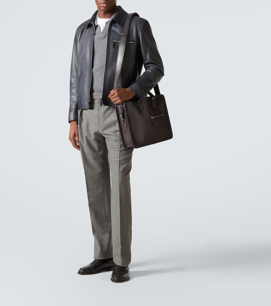 BERLUTI SCRITTO LEATHER BRIEFCASE