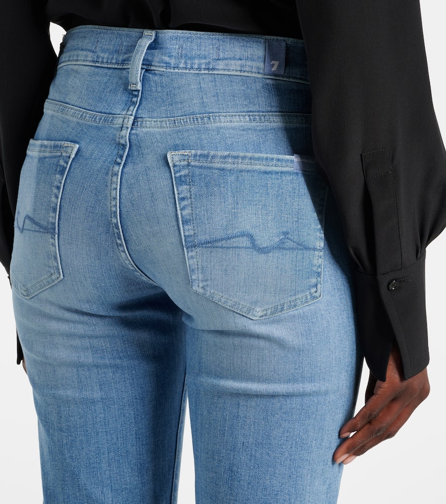 7 For All Mankind Mid-rise Flared Jeans In Blue