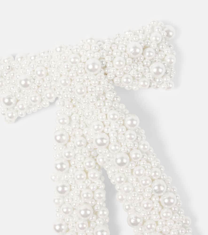 Jennifer Behr Donna Faux-pearl Bow Barrette In White