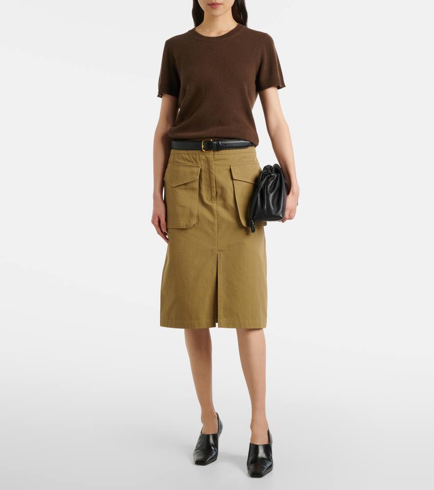 Jardin Des Orangers Knitted Cashmere T-shirt In Brown