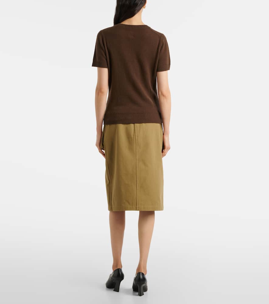 Jardin Des Orangers Knitted Cashmere T-shirt In Brown