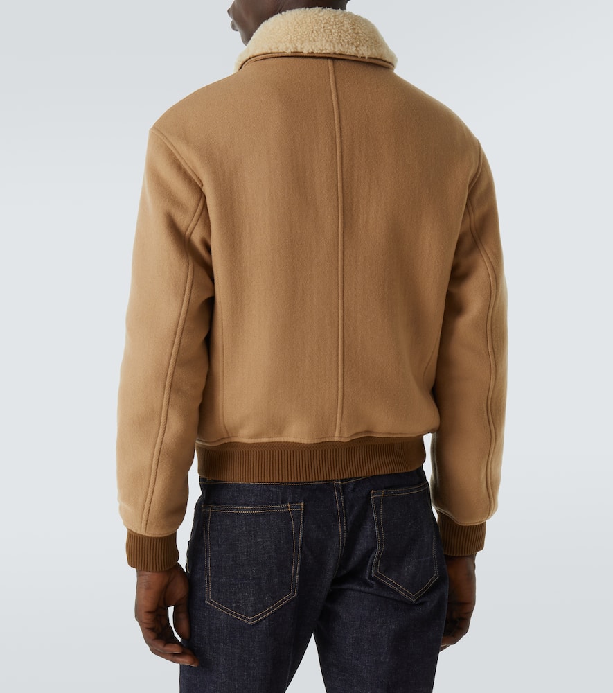Tom Ford Shearling-trimmed Virgin Wool Blouson In Neutral