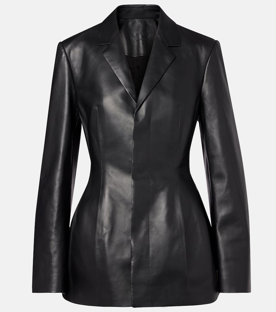 Fforme Leather Blazer In Black