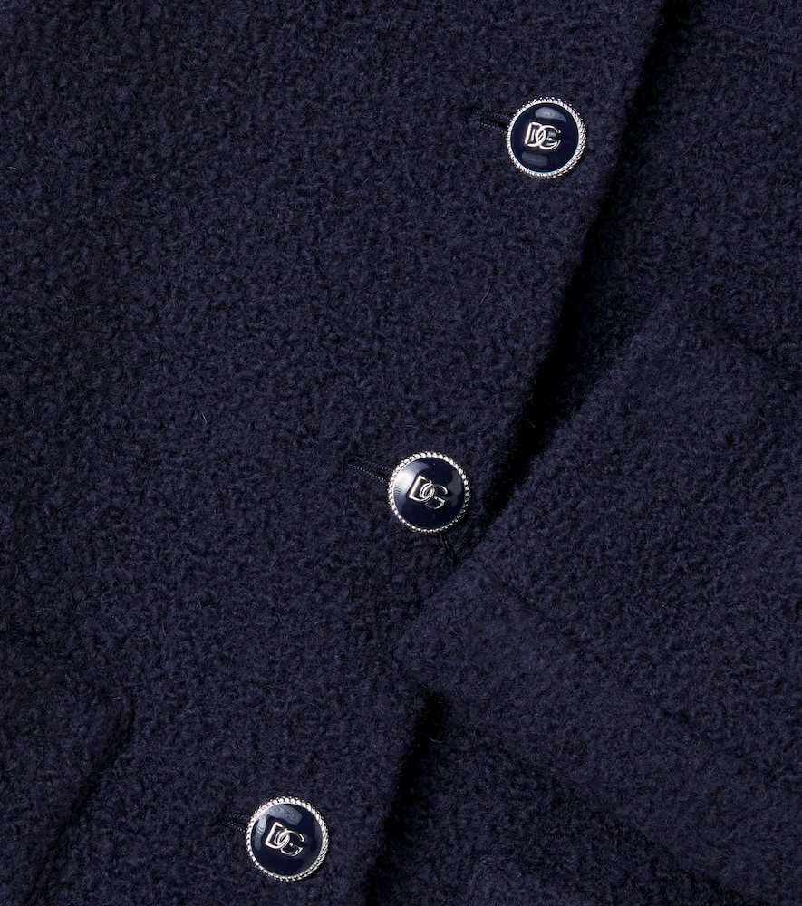 Dolce & Gabbana Bouclé Coat In Blue