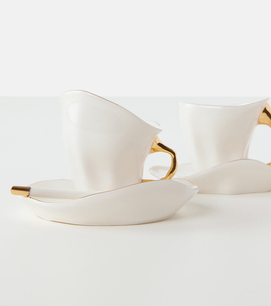  Seletti Seletti Set Meltdown De 2 Tazas De Expreso, Platillos Y Cucharas Por Jordanluca 