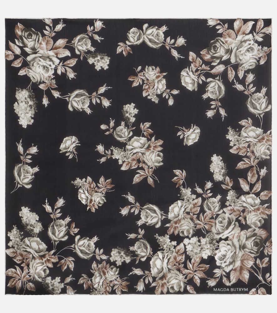Floral silk scarf