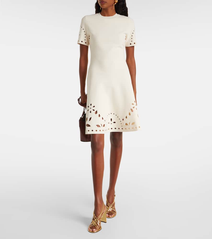 Ulla Johnson Fania Broderie Anglaise Minidress In Metallic