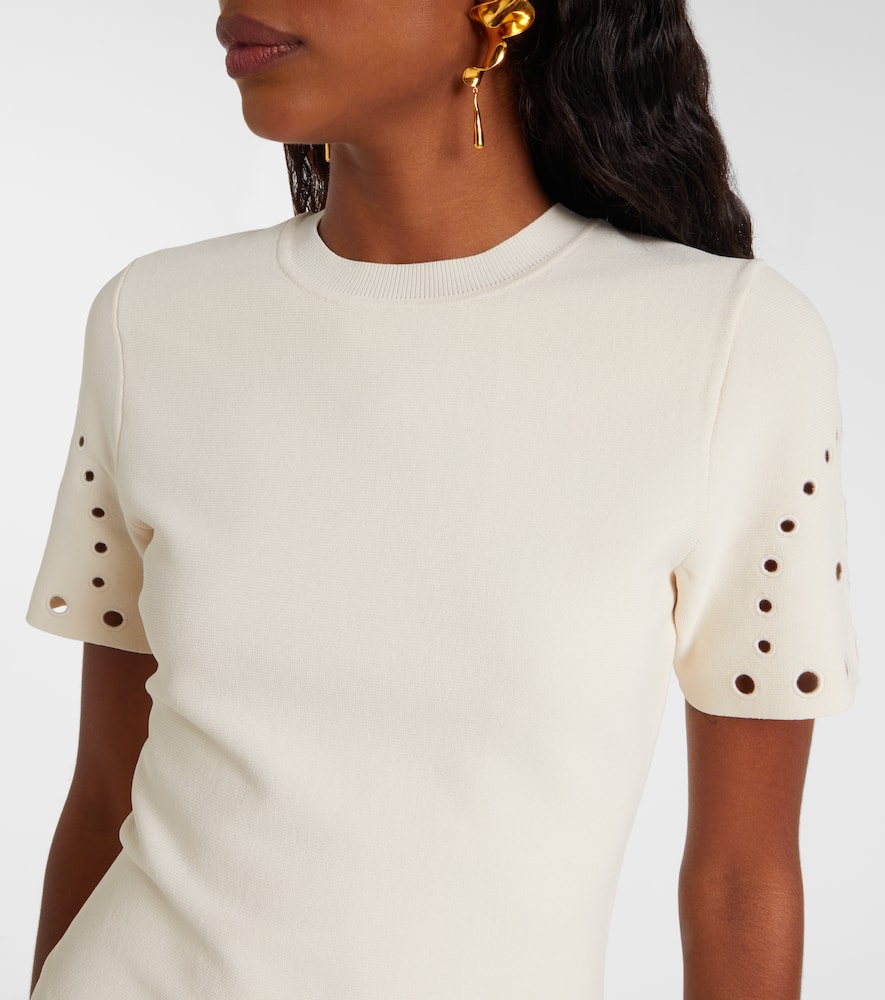Ulla Johnson Fania Broderie Anglaise Minidress In Metallic