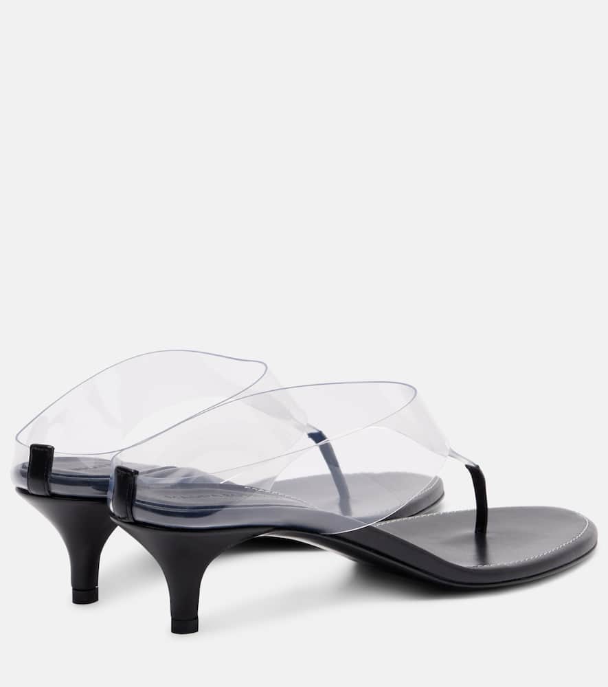 Magda Butrym 45 Leather-trimmed Thong Sandals In Gray