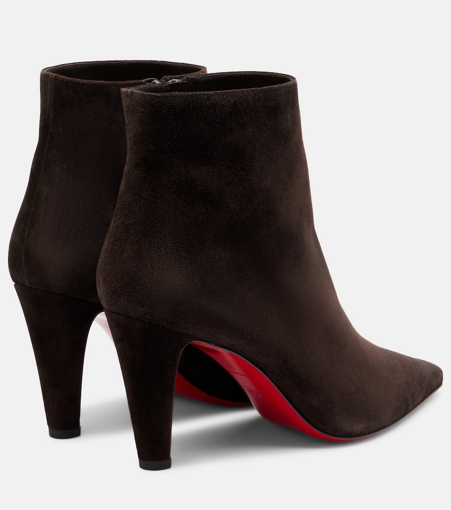 Christian Louboutin Vibella 85 Suede Ankle Boots In Brown