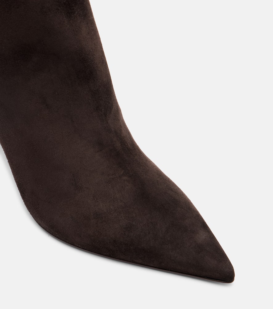 Christian Louboutin Vibella 85 Suede Ankle Boots In Brown