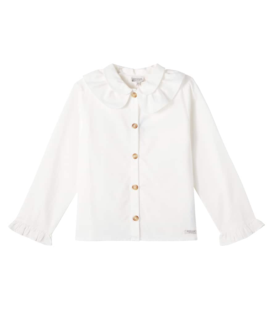 Donsje Nien Ruffled Cotton Blouse In White
