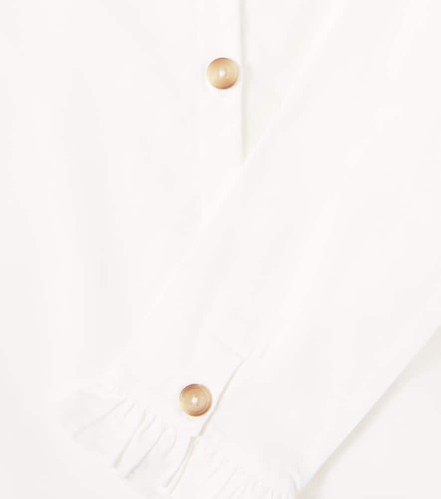 Donsje Nien Ruffled Cotton Blouse In White