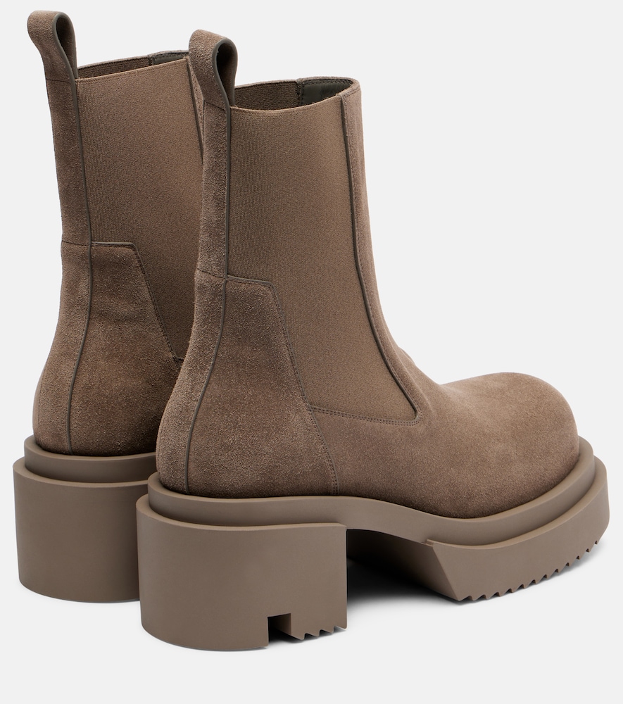  Rick Owens Rick Owens Beatle Suede Platform Chelsea Boots 