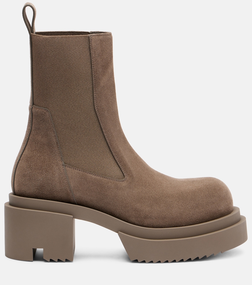  Rick Owens Rick Owens Beatle Suede Platform Chelsea Boots 