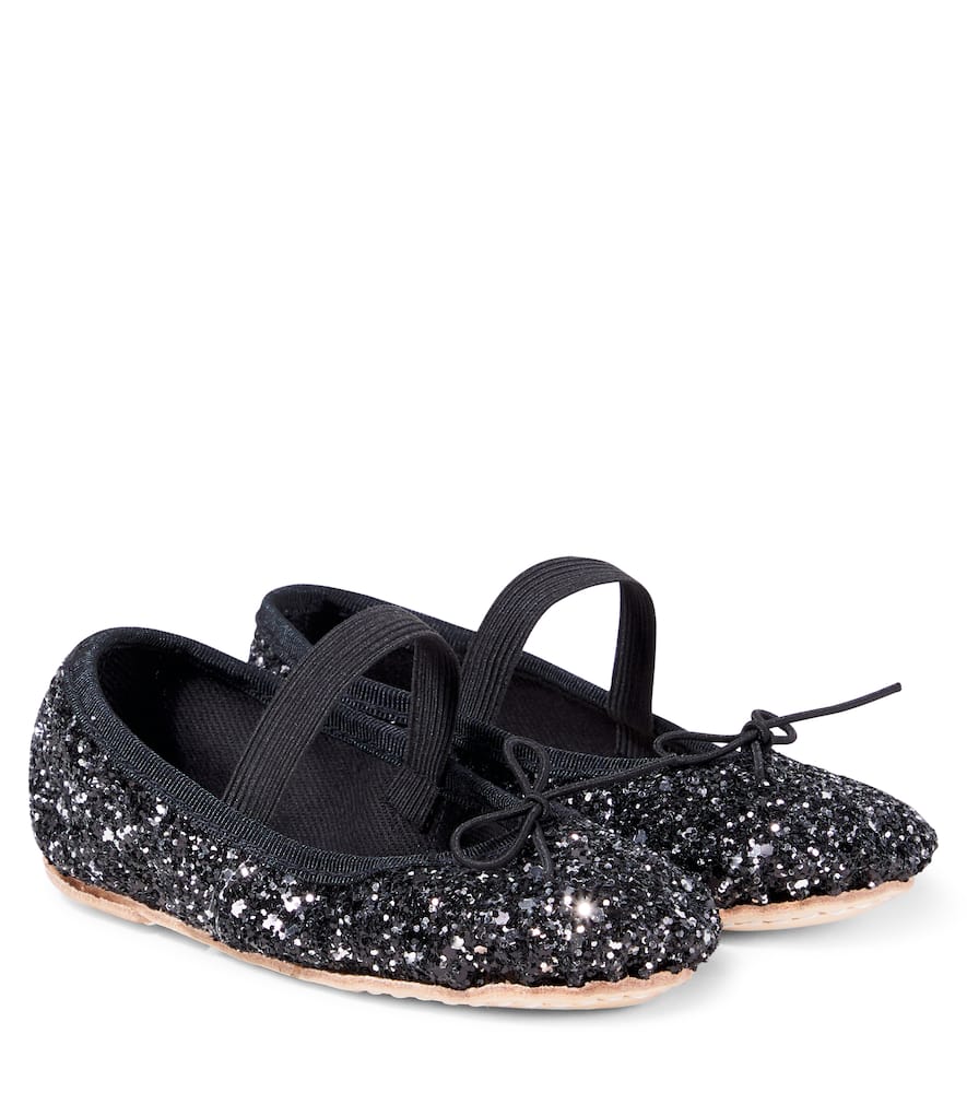Cozmo Glitter Ballet Flats In Black