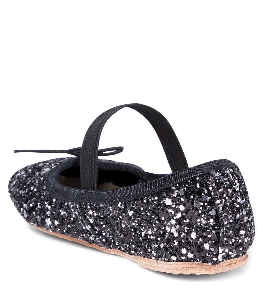 Cozmo Glitter Ballet Flats In Black