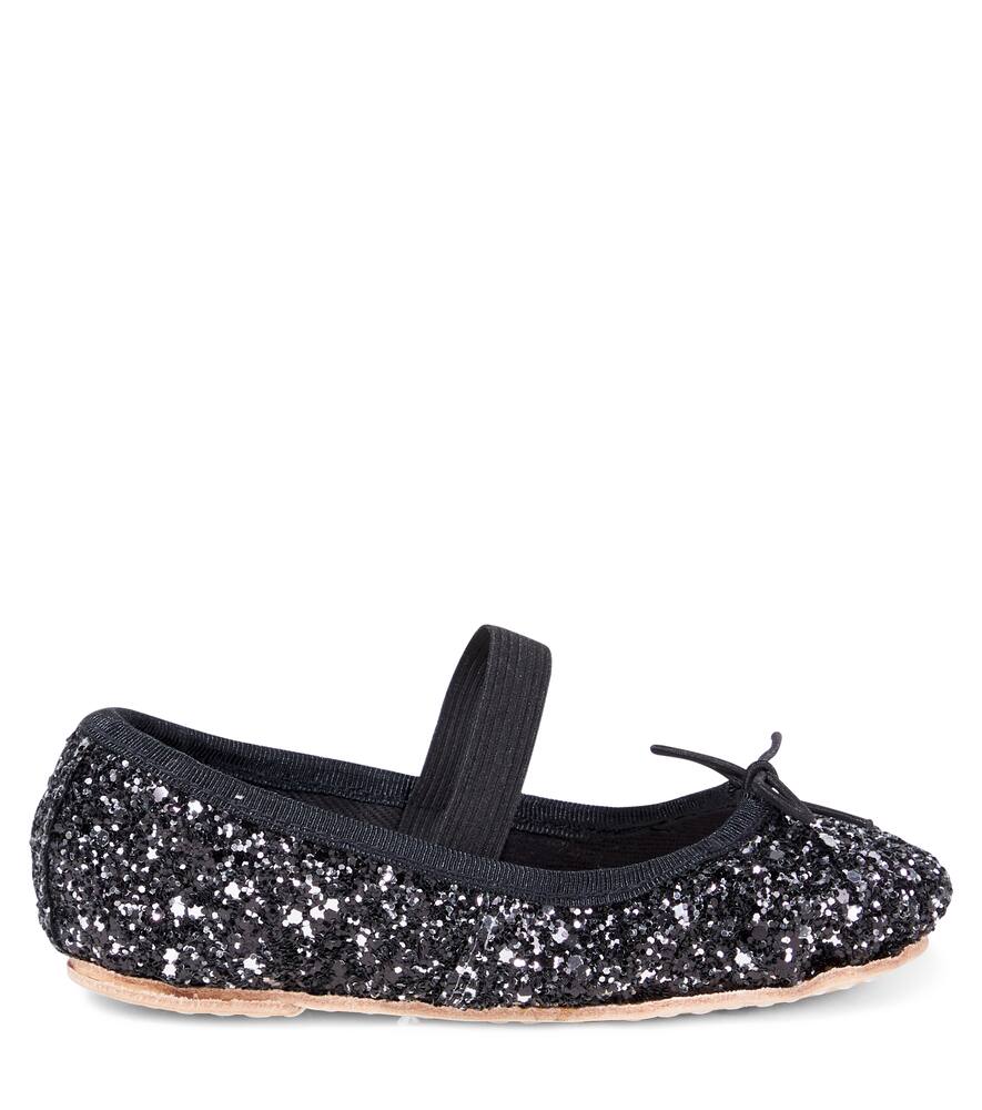 Cozmo Glitter Ballet Flats In Black