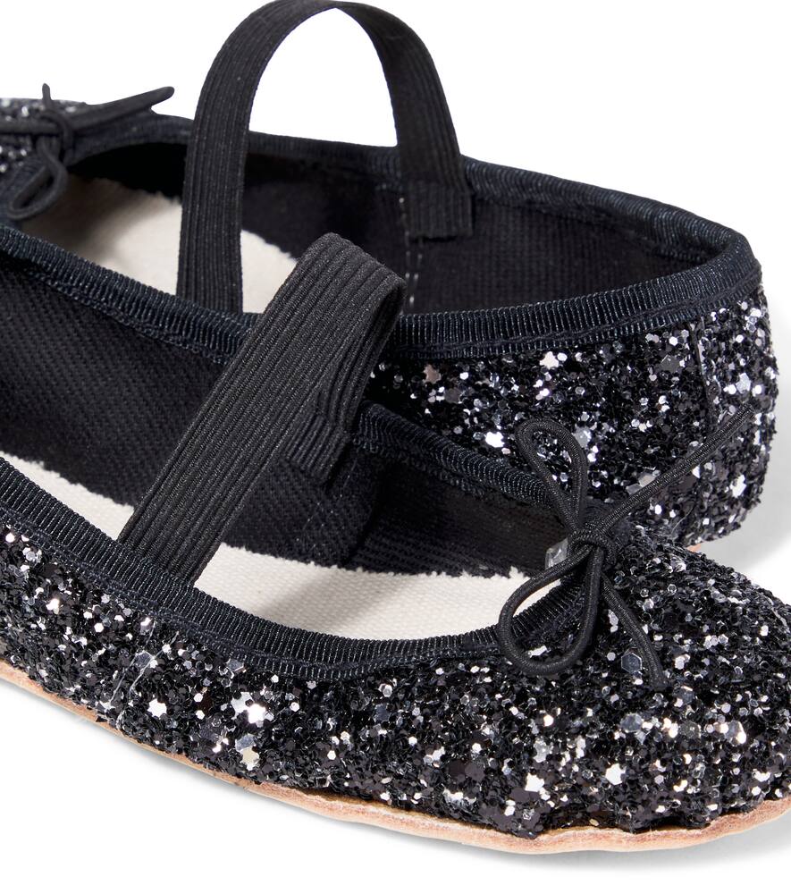 Cozmo Glitter Ballet Flats In Black