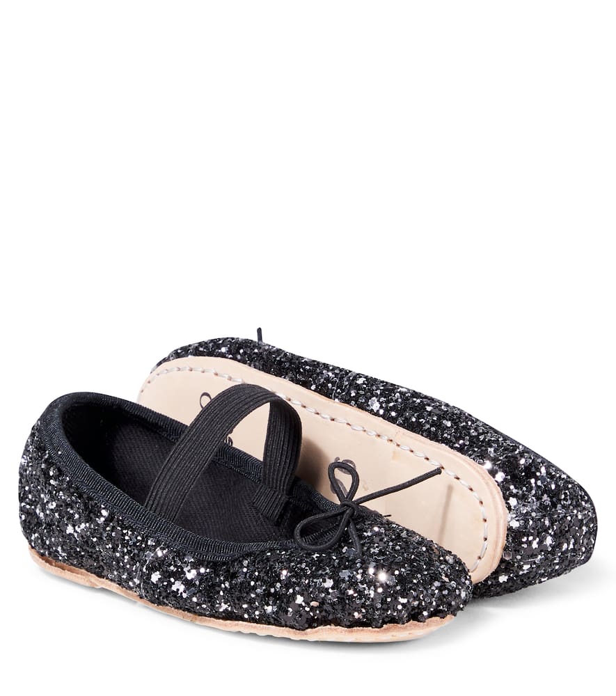 Cozmo Glitter Ballet Flats In Black