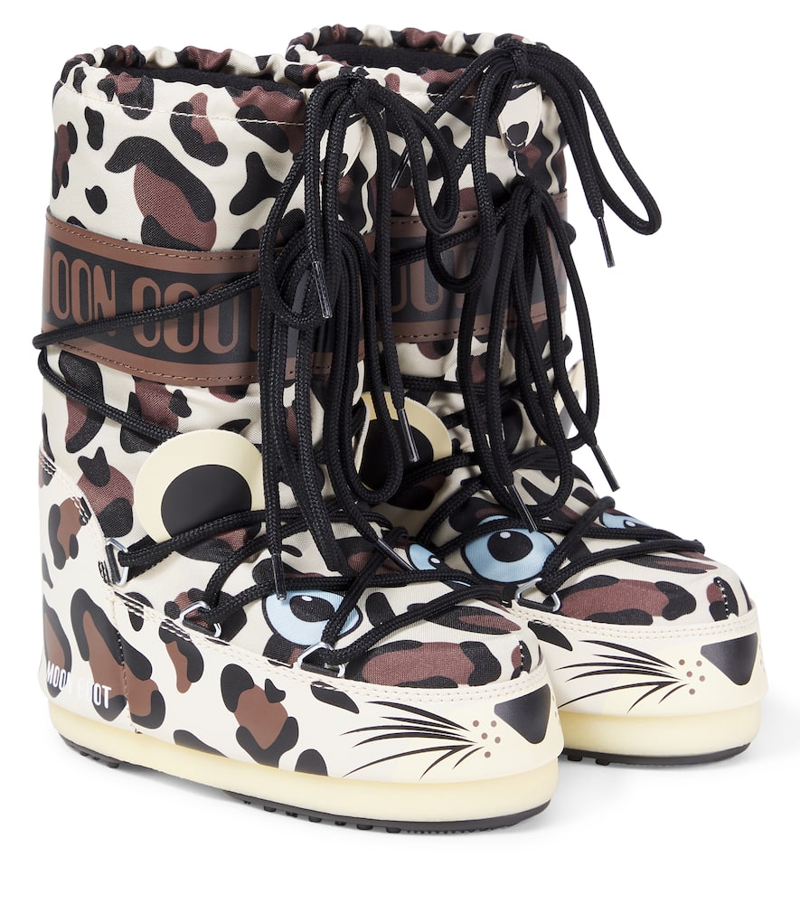 Moon Boot Icon Leopard-print Snow Boots In Yellow
