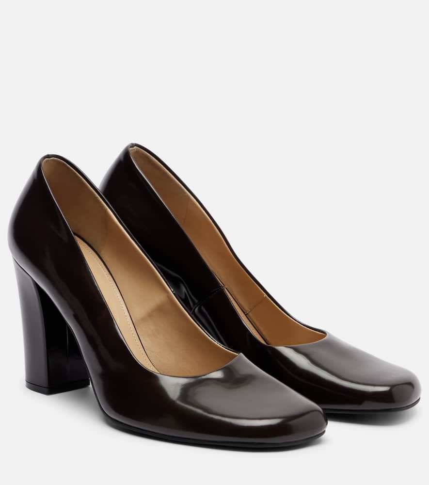 The Row Penelope Leather Pumps In Animal Print
