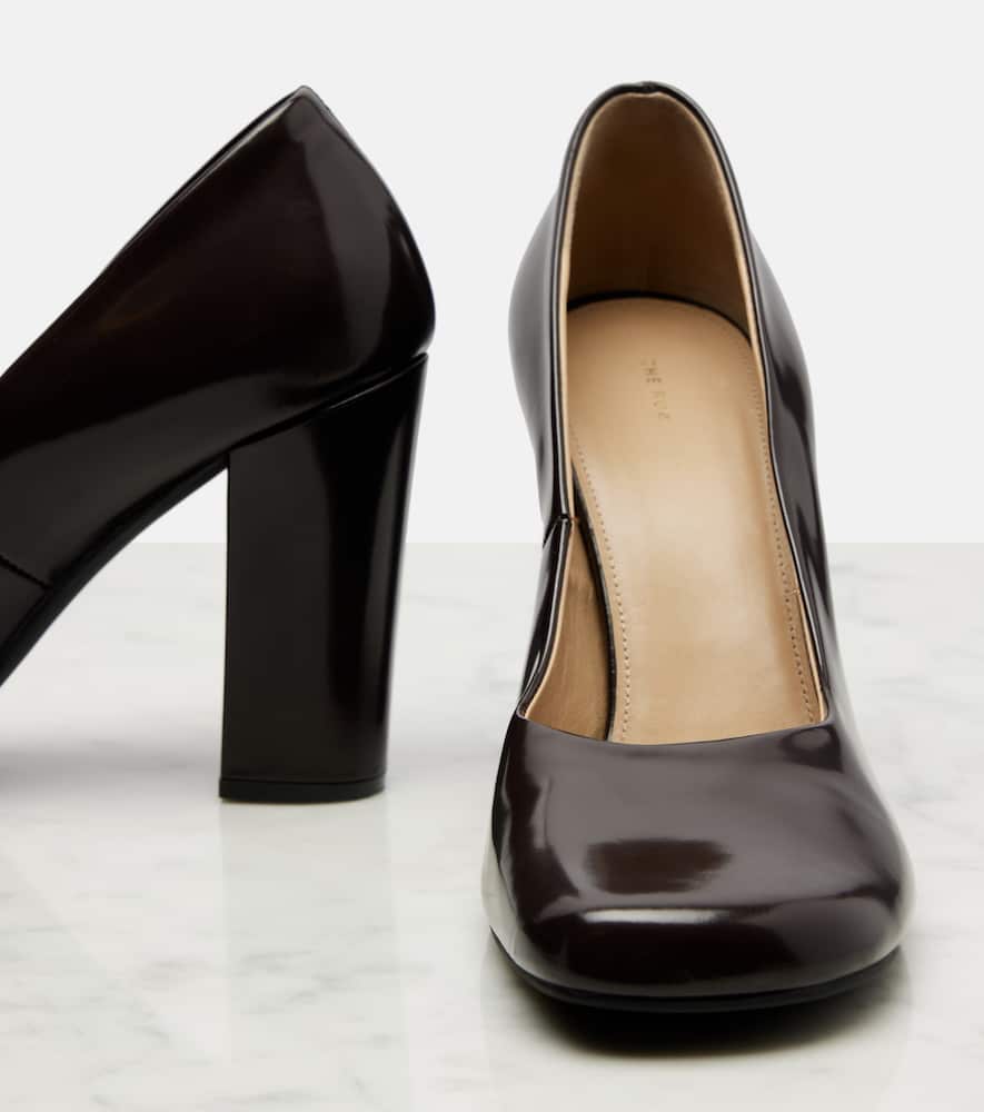 The Row Penelope Leather Pumps In Animal Print