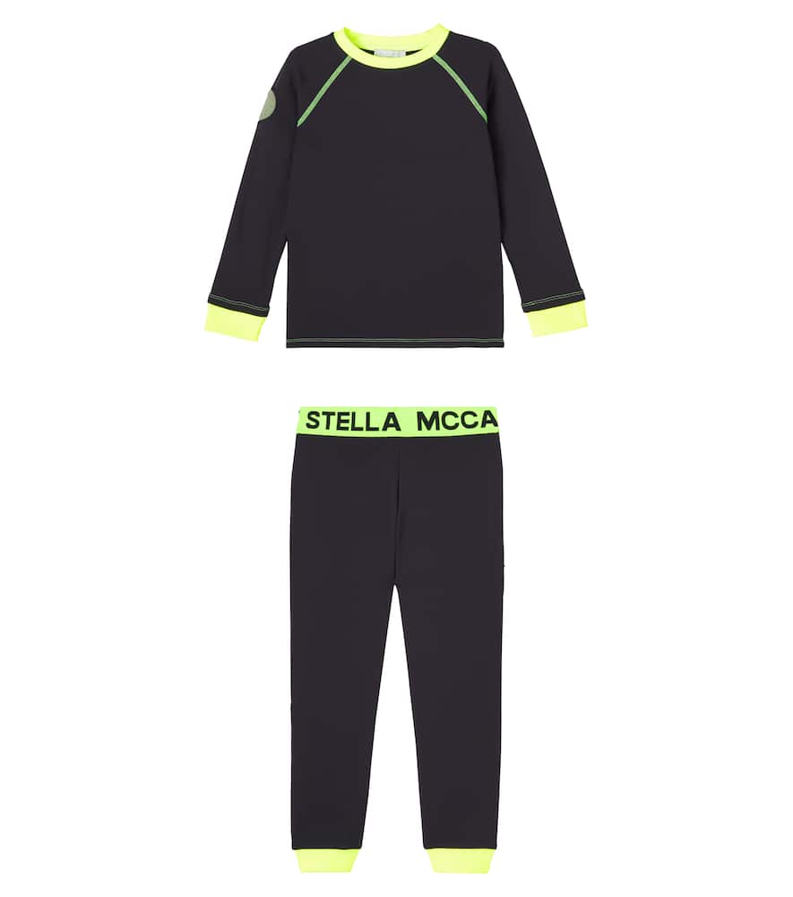 Stella Mccartney Technical Sweatshirt And Sweatpants Set In Black