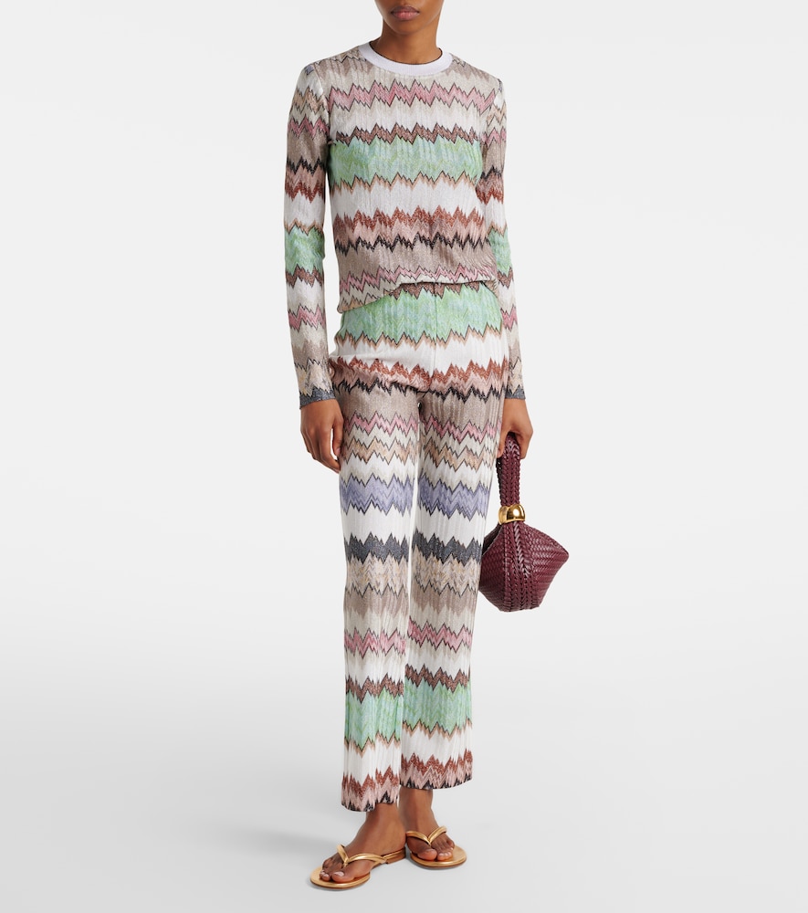 Missoni Zigzag lamé cropped straight pants