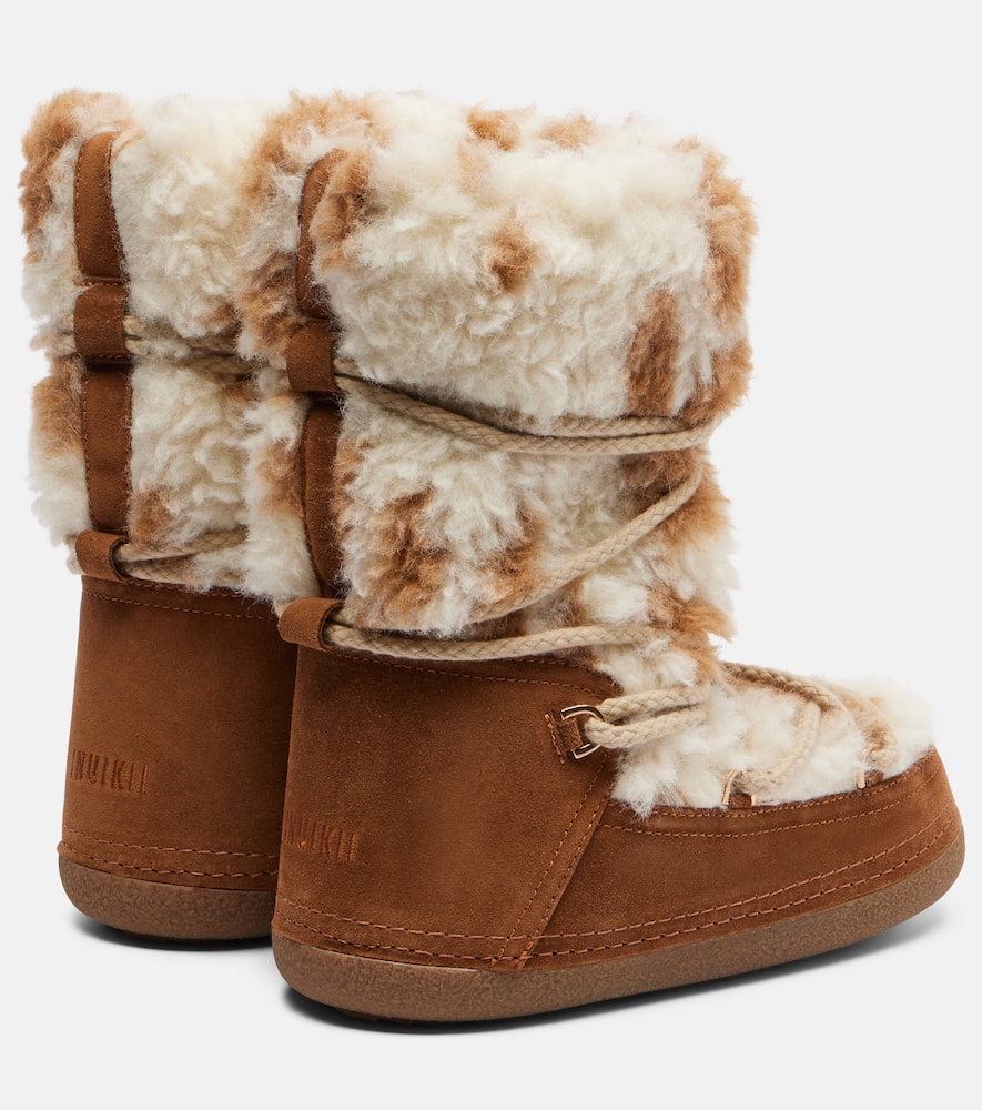 Inuikii Teddy High Suede And Teddy Snow Boots In Brown