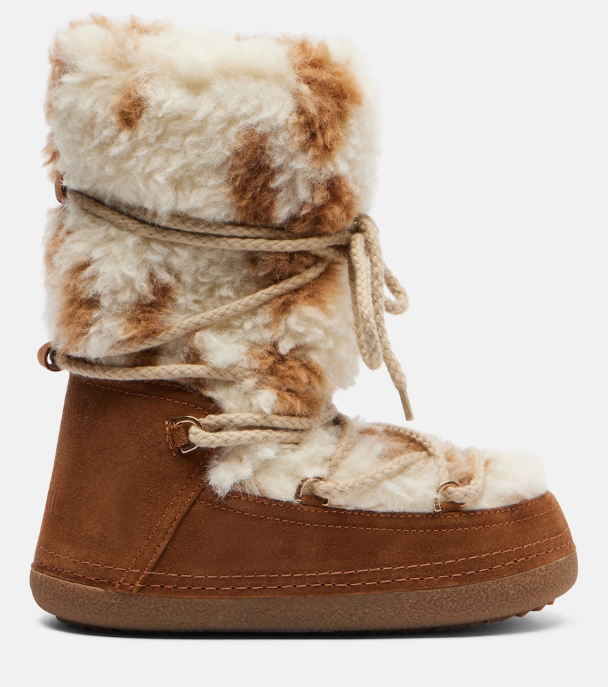 Inuikii Teddy High Suede And Teddy Snow Boots In Brown