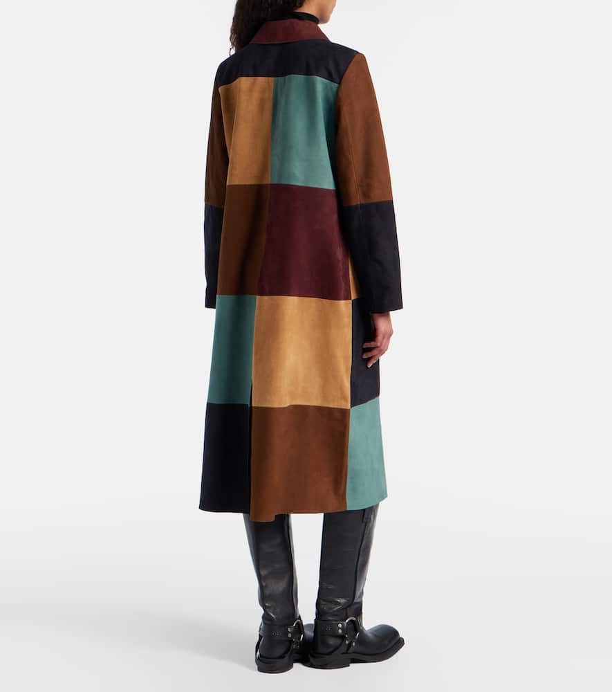 Rixo London Rixo Milly Patchwork Suede Coat In Multi