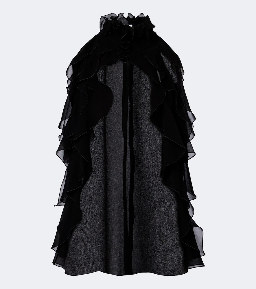 Ruffled Silk Chiffon Top