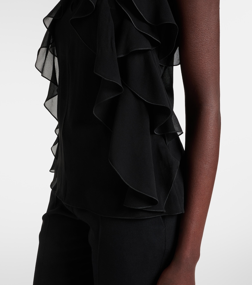  Mcqueen Mcqueen Ruffled Silk Top 