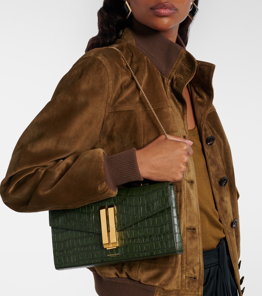 DeMellier Vancouver croc-effect leather clutch
