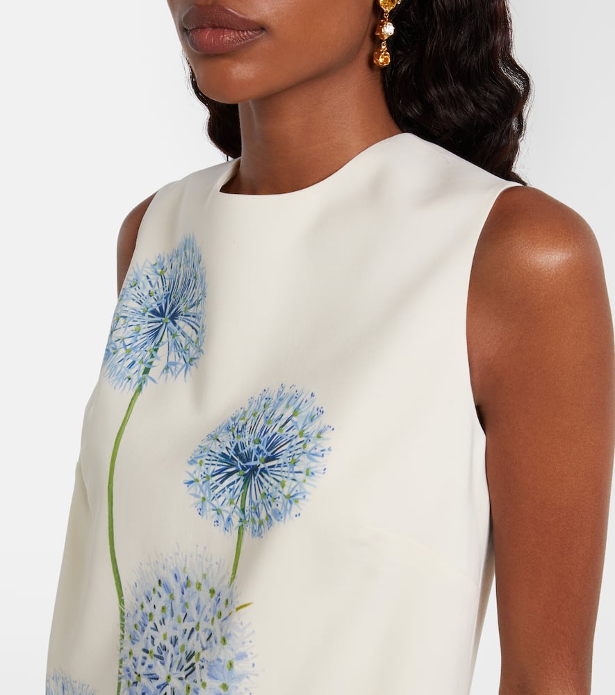 Oscar De La Renta Alliums-print Sleeveless Mini Shift Dress In Multi